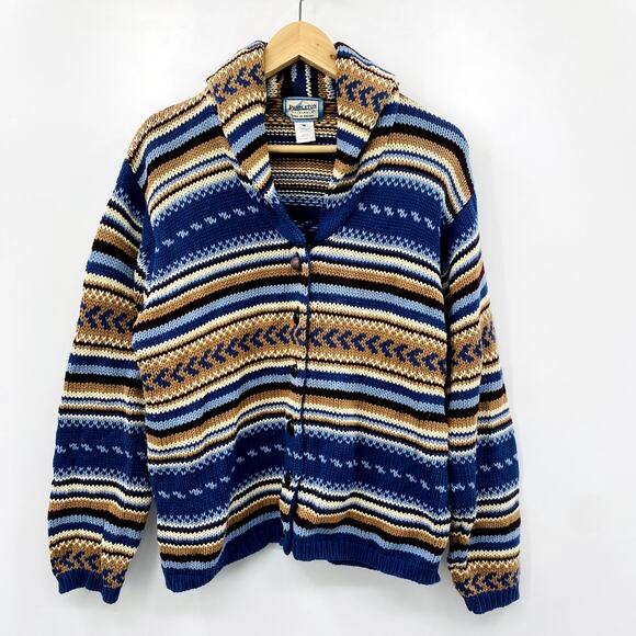 Pendelton Pattern Chunky Knit Cardigan Sweater - Picture 1 of 5